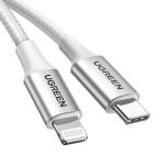 Cable Lightning Ugreen Tipo C 60W MFi Certificado De Aluminio 1m