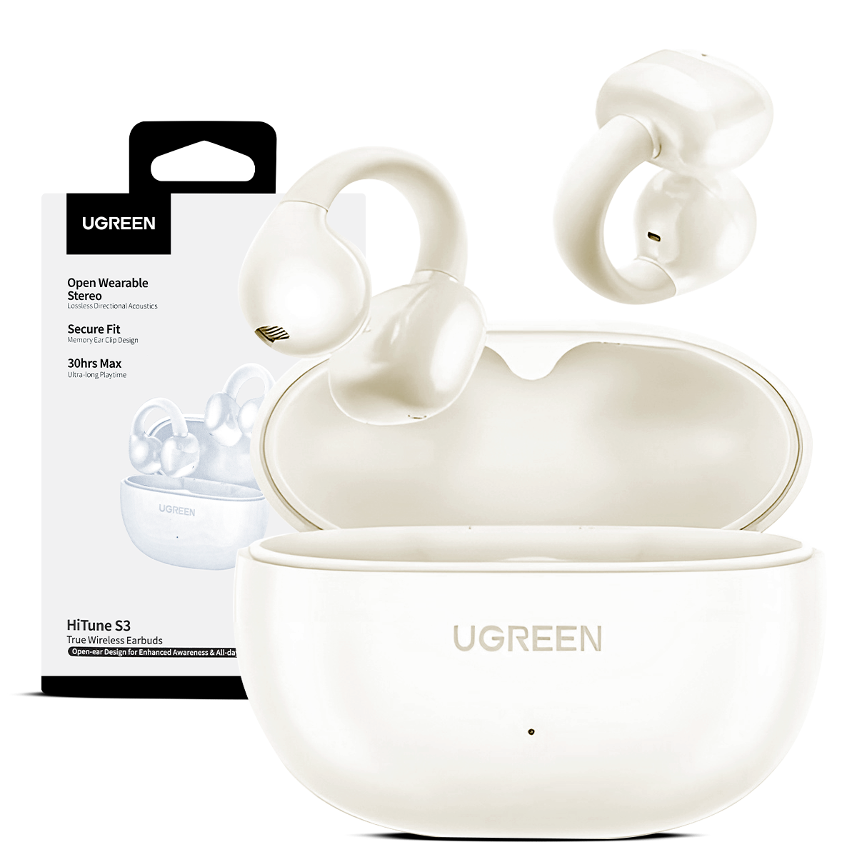 Audifonos Ugreen Hitune S3 Ear Clip Blanco Perla