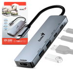 Adaptador Hub Genius Tipo C Premium 5 En 1 Hdmi 100w Macbook