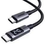Cable Tipo C Ugreen USB-C 240W PD Con Pantalla Para Laptops 1M Gris